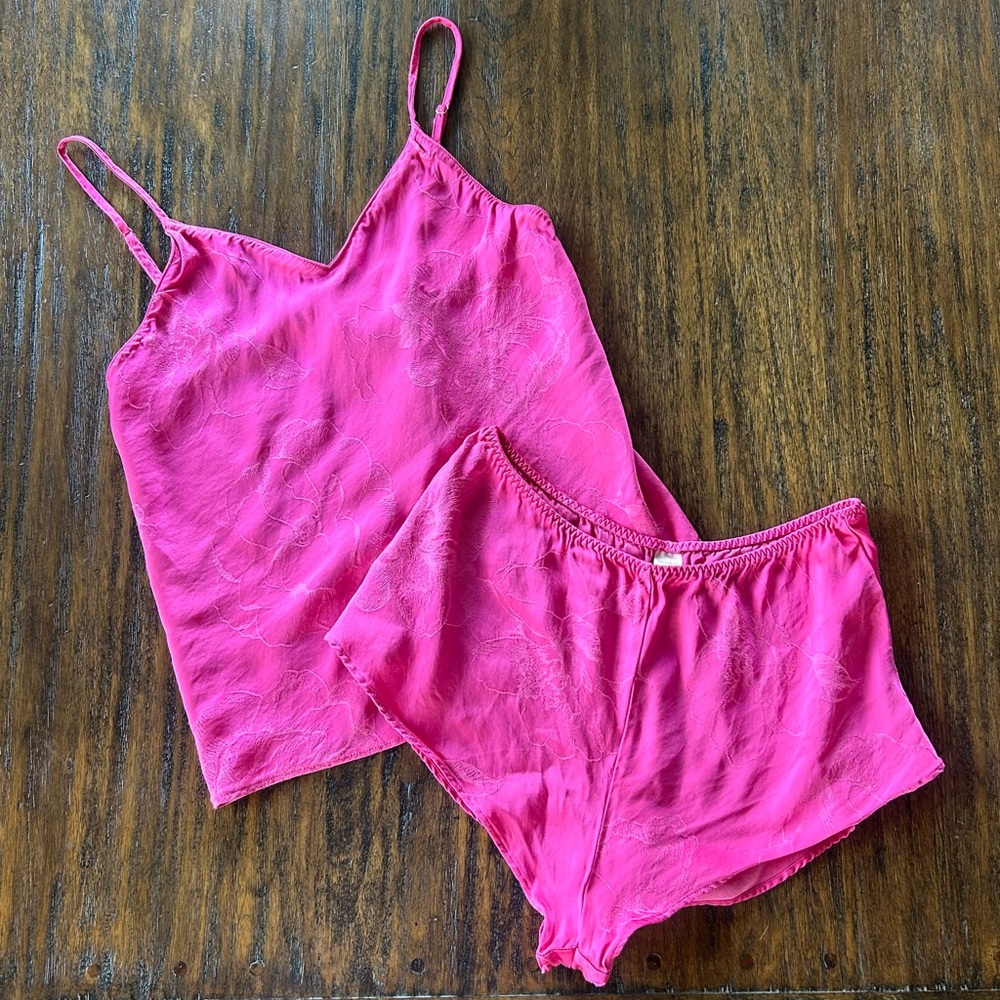 Victoria’s Secret Y2K Coquette Hot Pink Floral Cami And Shorts Set | Size S
